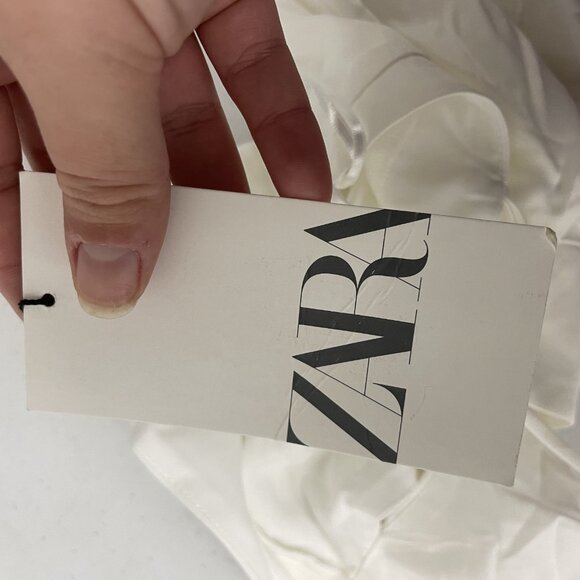Zara Women Dress Size XS White Cut Out Midi Front Slit 2298/139 NWT - Picture 5 of 13